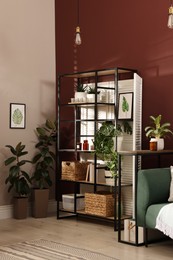 Photo of Living room interior with houseplants and furniture