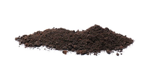 Pile of soil on white background. Fertile ground