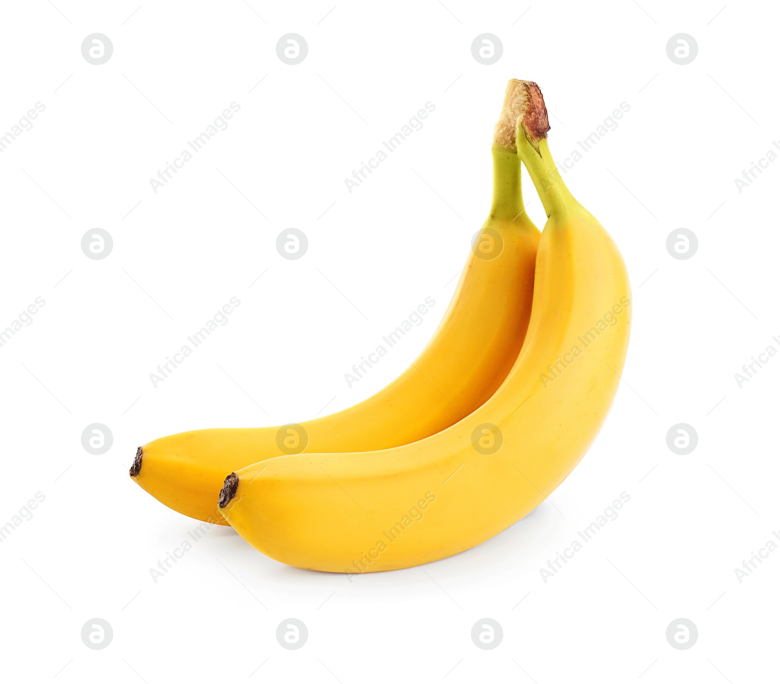 Image of Two delicious ripe banana isolated on white