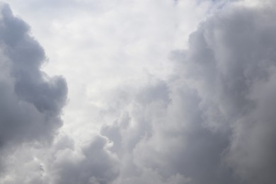 Sky with heavy rainy clouds on grey day