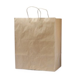 Kraft shopping paper bag isolated on white