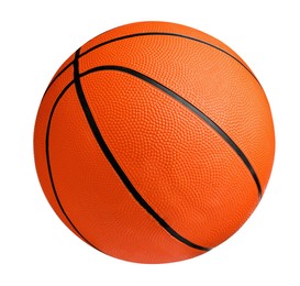 Photo of New orange basketball ball isolated on white