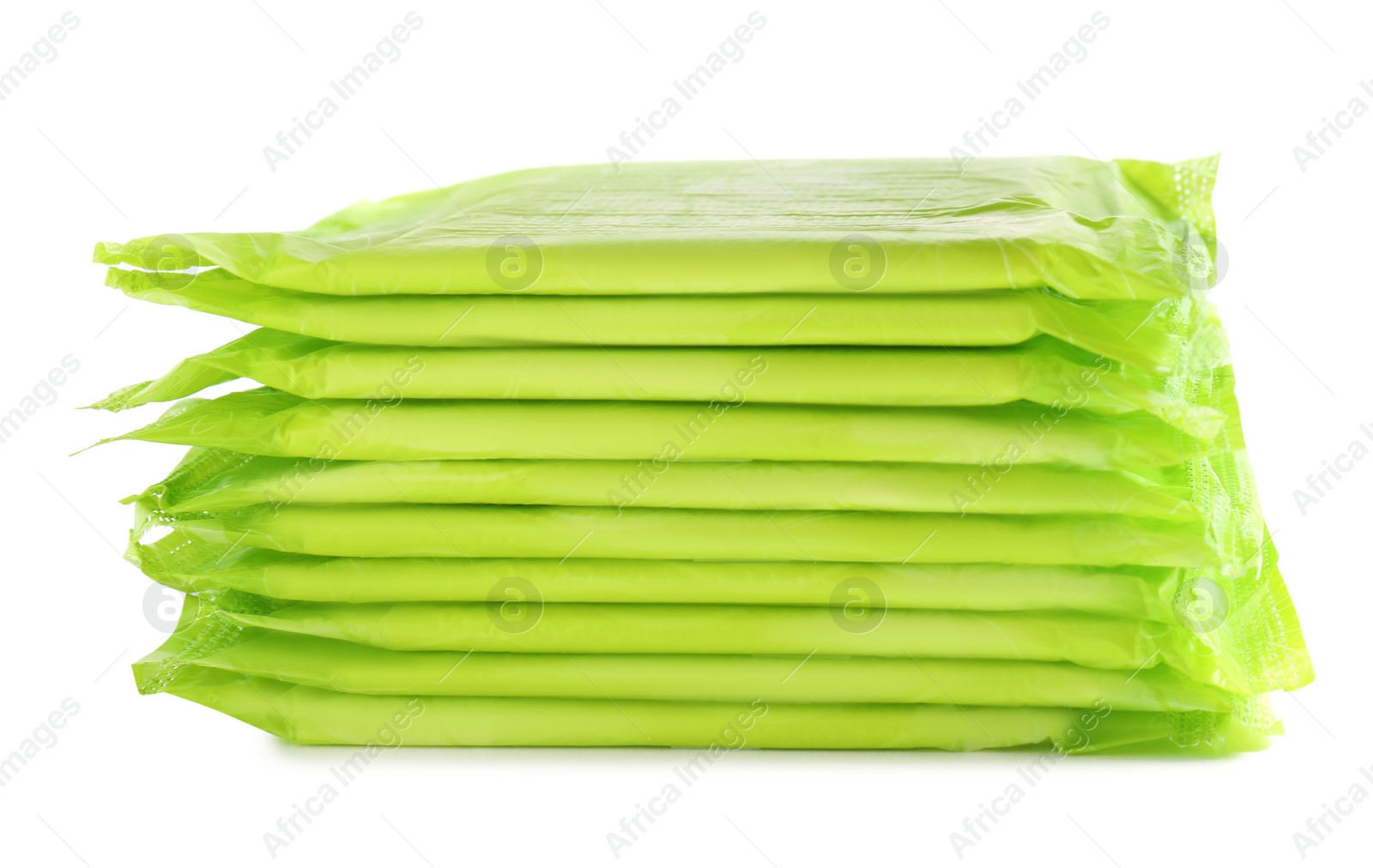 Photo of Menstrual pads on white background. Gynecological care