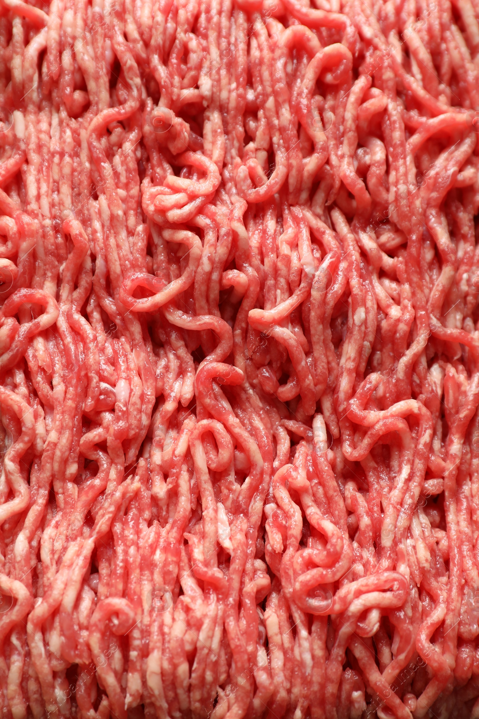 Photo of Raw ground meat as background, top view