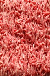 Raw ground meat as background, top view