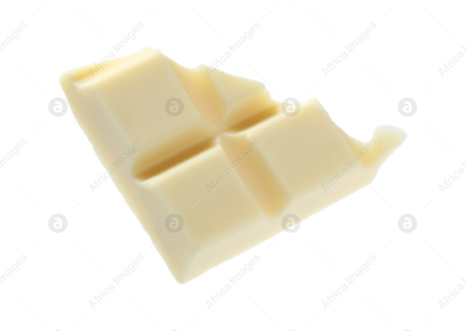 Photo of Piece of delicious chocolate bar isolated on white