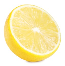 Half of lemon isolated on white. Citrus fruit