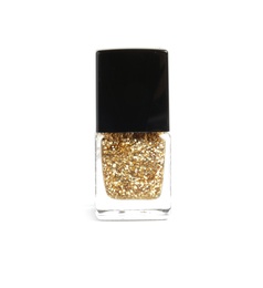 Bottle of nail polish on white background