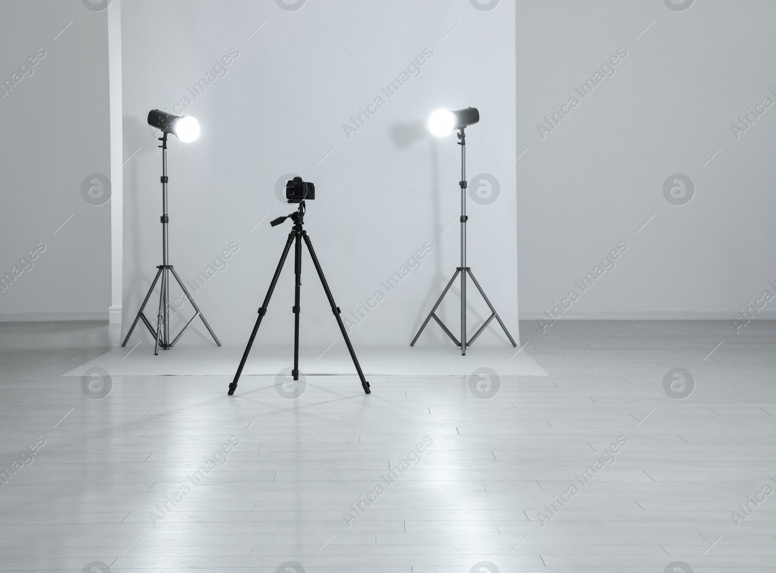 Photo of Photo studio interior with set of professional equipment