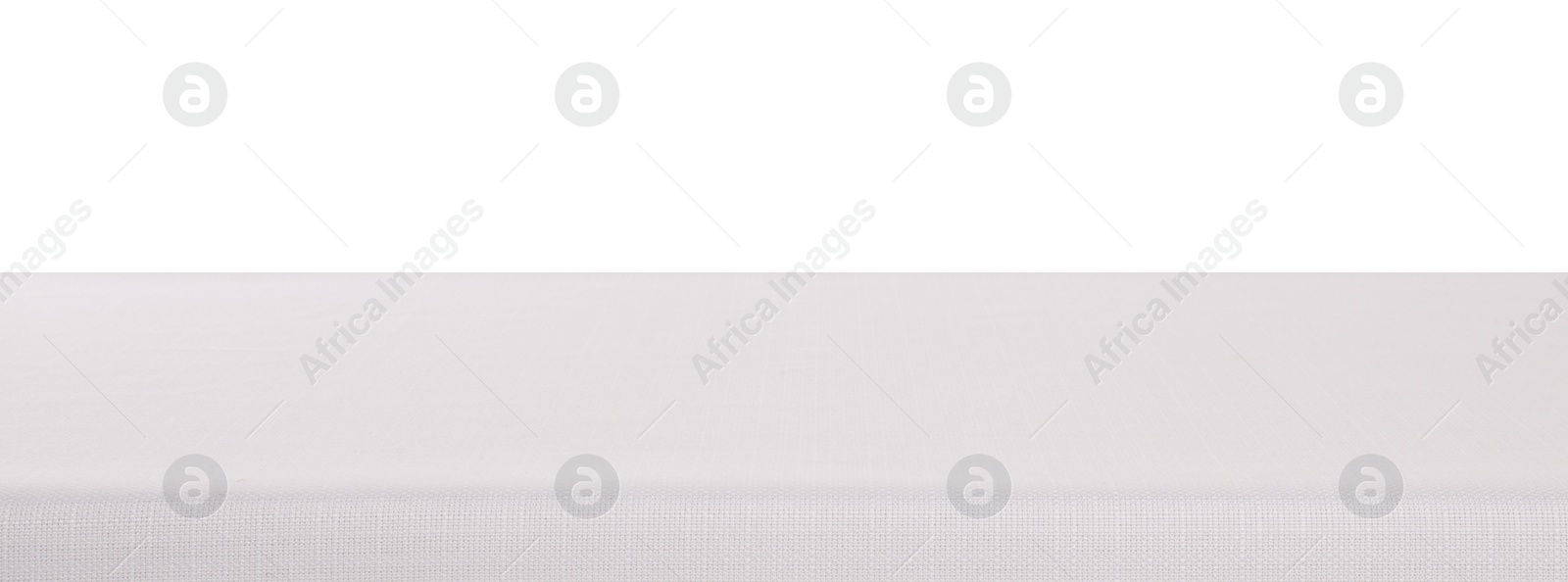 Photo of Table with white tablecloth isolated on white