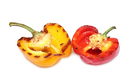 Photo of Tasty grilled bell peppers isolated on white