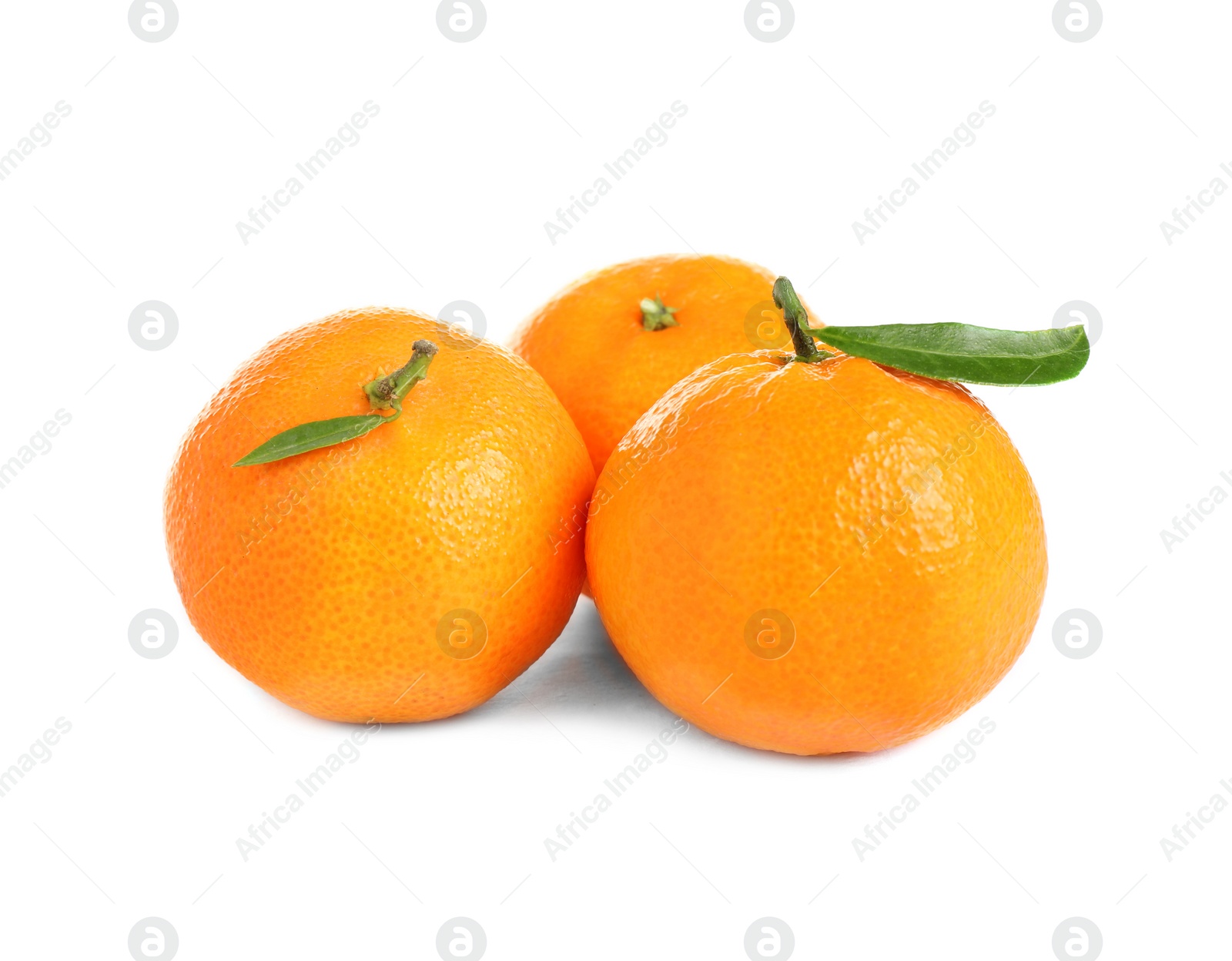 Photo of Fresh ripe juicy tangerines isolated on white