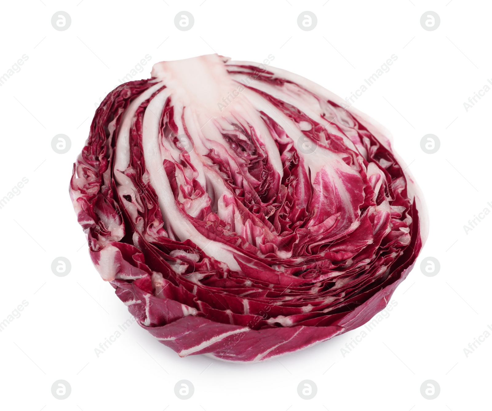 Photo of Half of ripe radicchio isolated on white