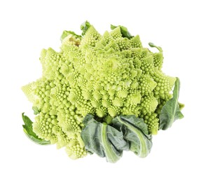 Fresh Romanesco broccoli isolated on white, top view