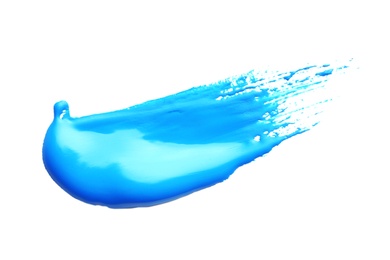 Abstract brushstroke of blue paint isolated on white