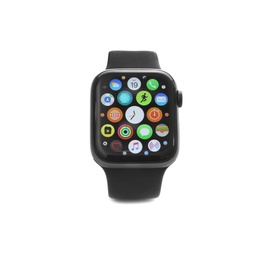 Image of MYKOLAIV, UKRAINE - SEPTEMBER 19, 2019: Apple Watch with home screen isolated on white