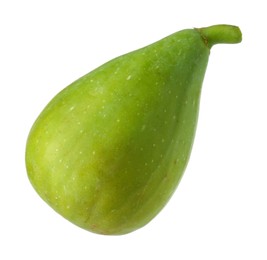 One fresh green fig isolated on white