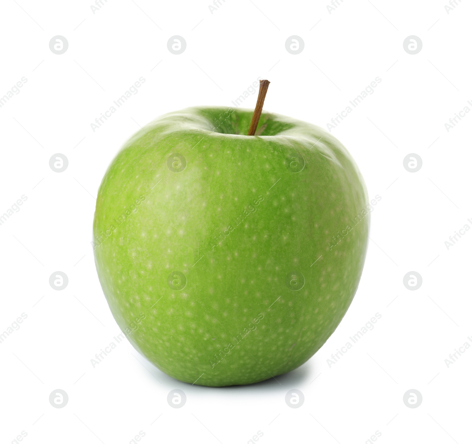 Photo of Ripe juicy green apple on white background