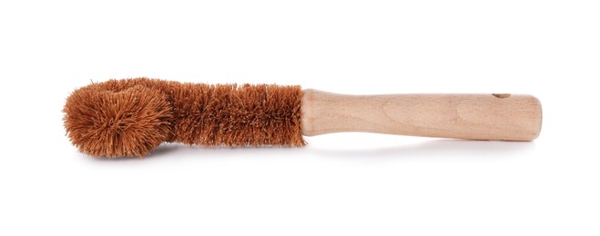 Photo of Cleaning supply. One brush isolated on white