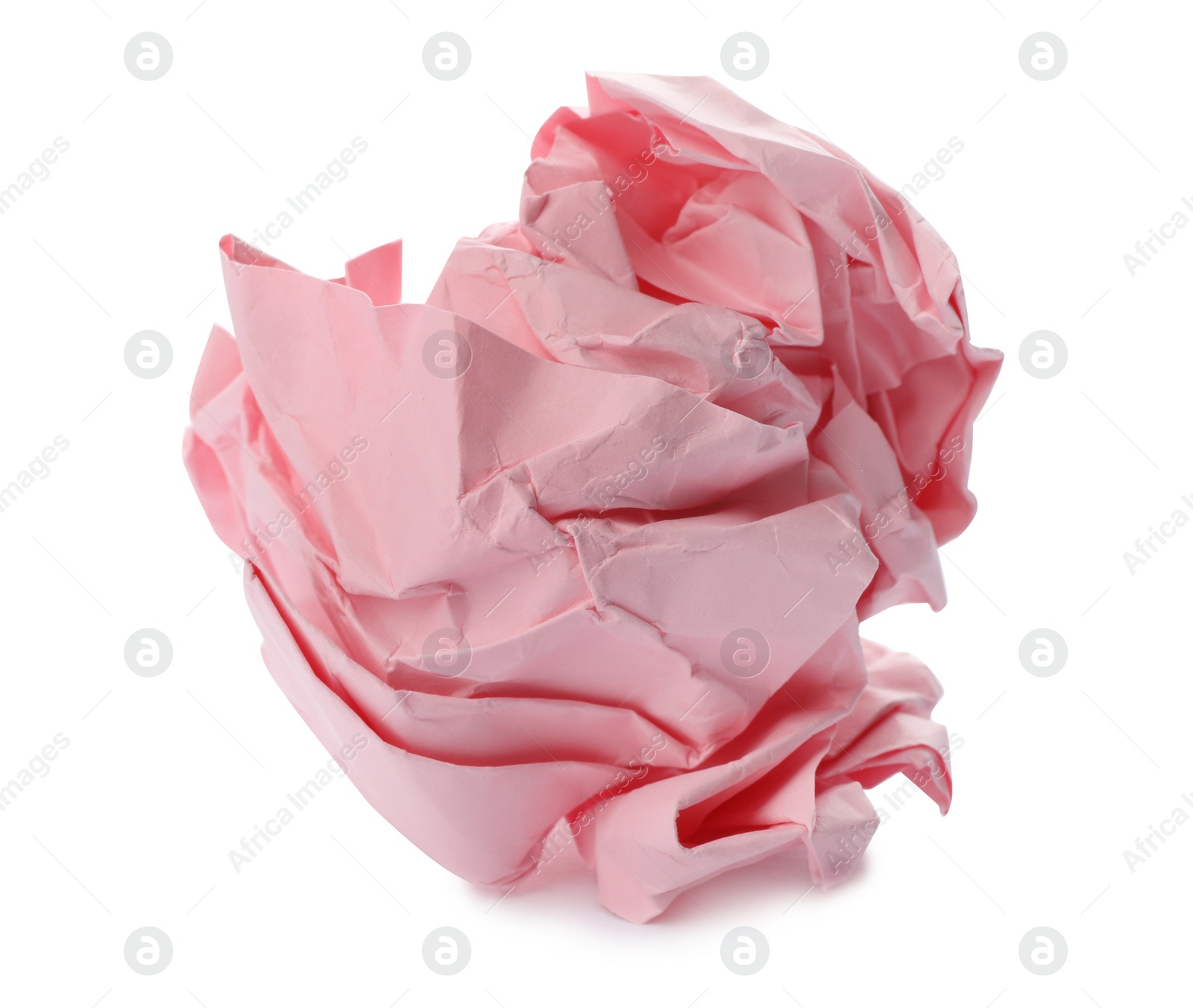 Photo of Color crumpled sheet of paper isolated on white