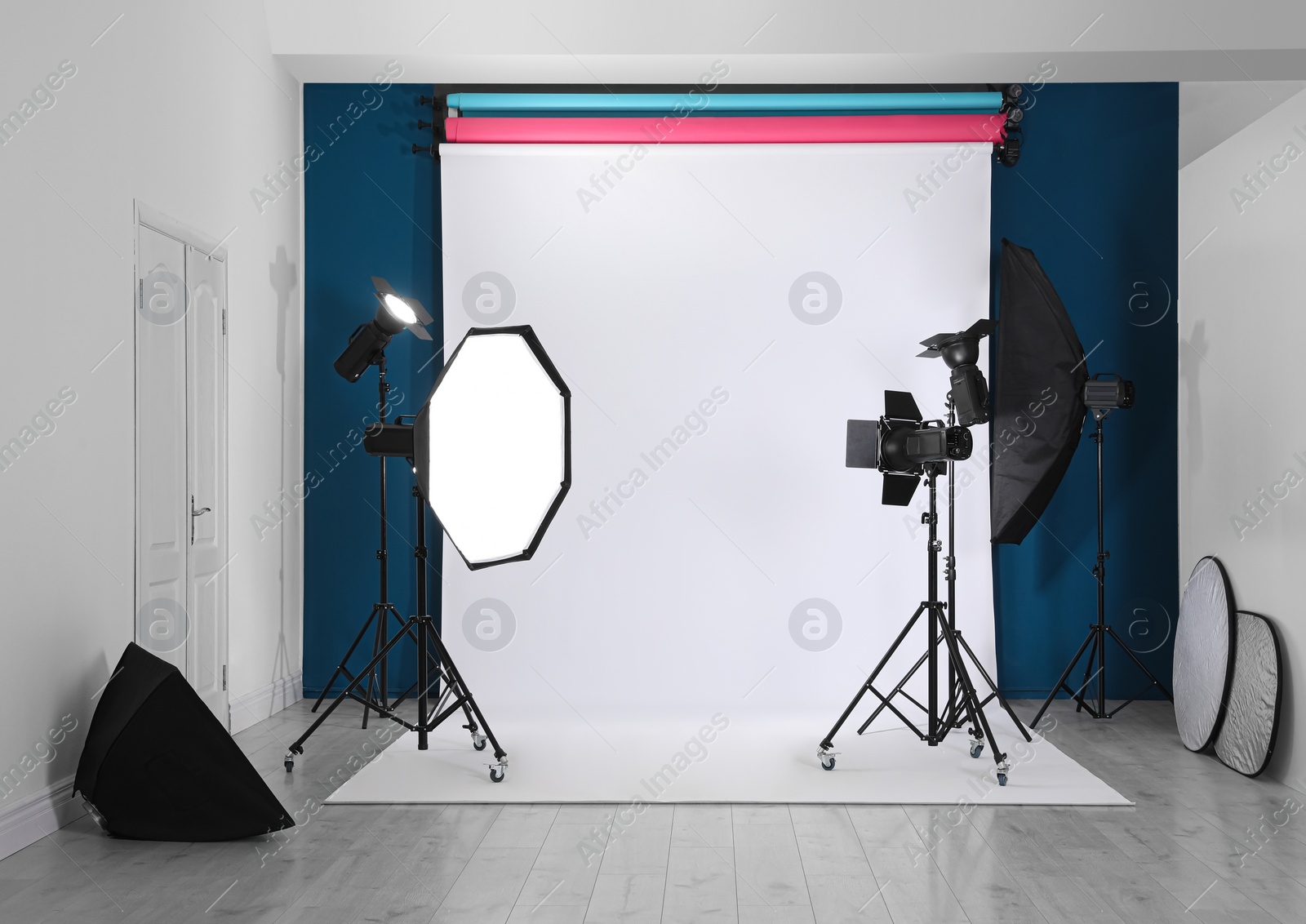 Photo of Photo studio interior with set of professional equipment