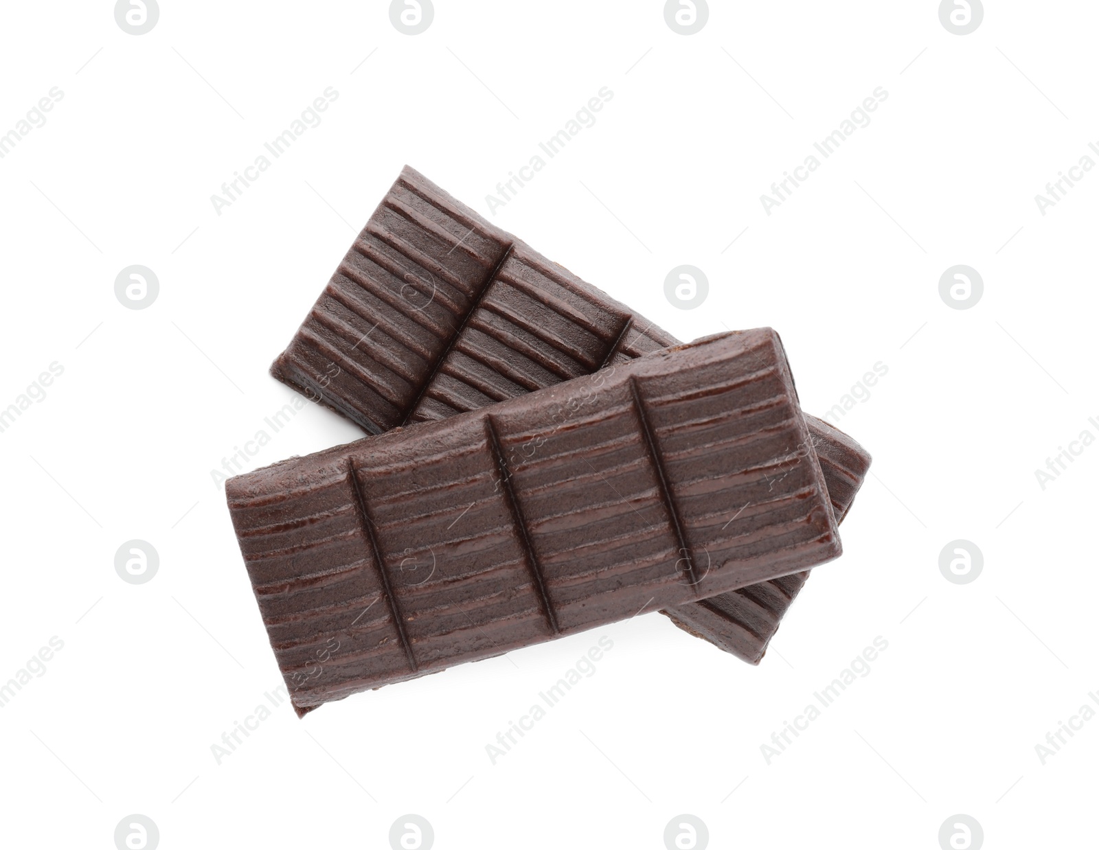 Photo of Hematogen bars on white background, top view