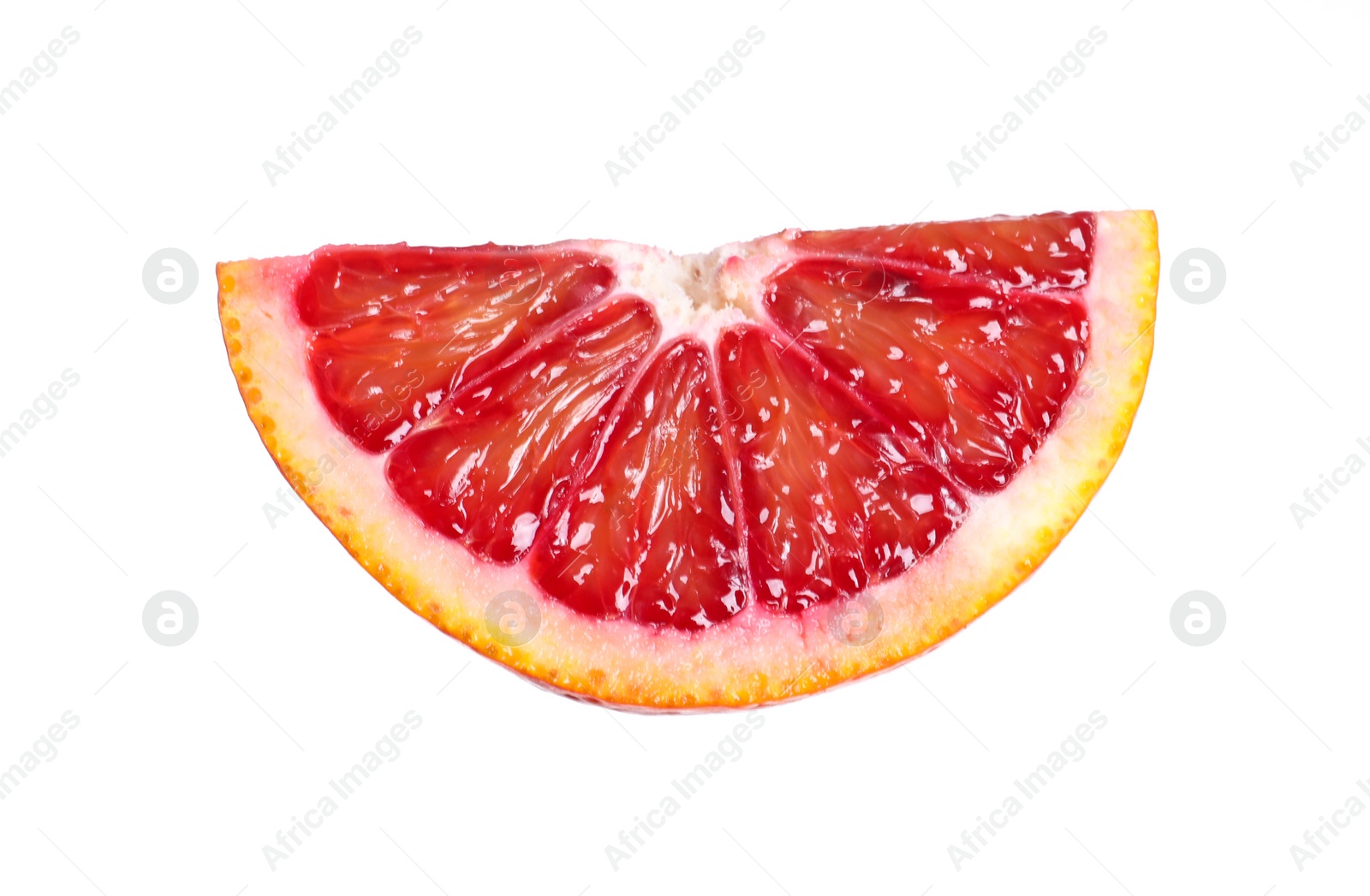 Photo of Cut ripe red orange isolated on white