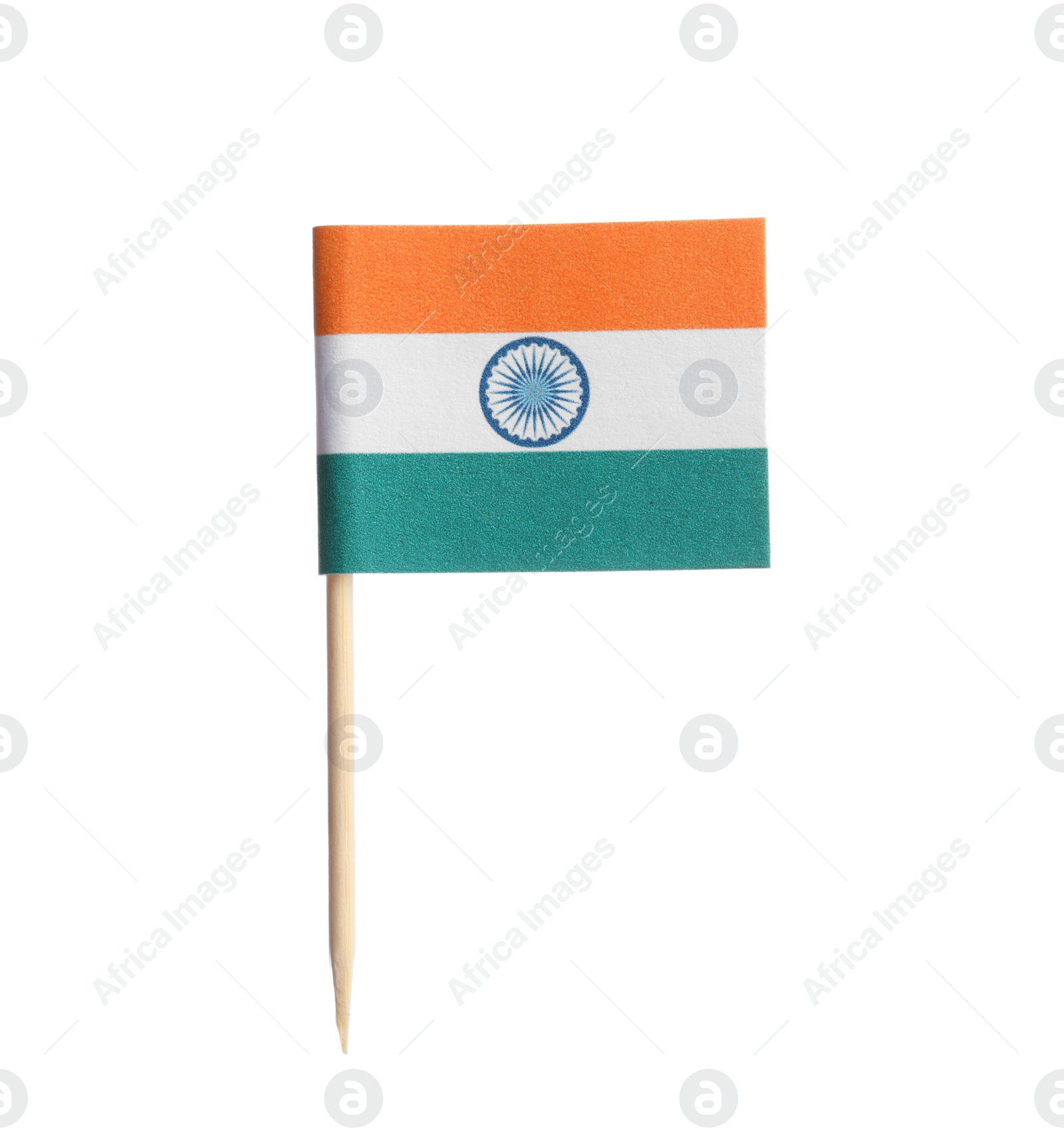 Photo of Small paper flag of India isolated on white