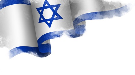 National flag of Israel on white background, illustration