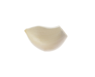 Photo of Fresh peeled garlic clove isolated on white