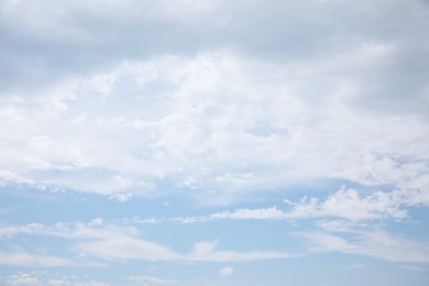 Beautiful view of blue sky with fluffy clouds