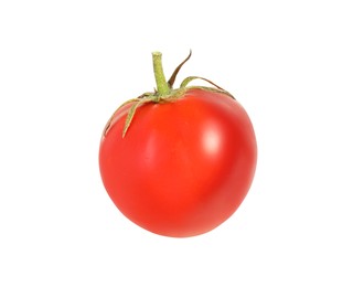 One ripe cherry tomato isolated on white
