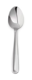 One new shiny spoon isolated on white