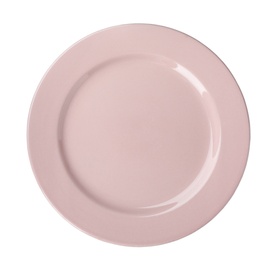 Photo of Ceramic plate with space for text on white background, top view. Washing dishes