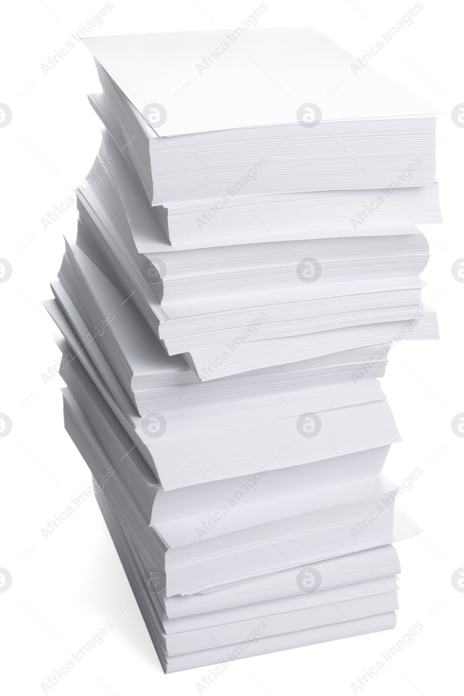 Photo of Stack of paper sheets on white background