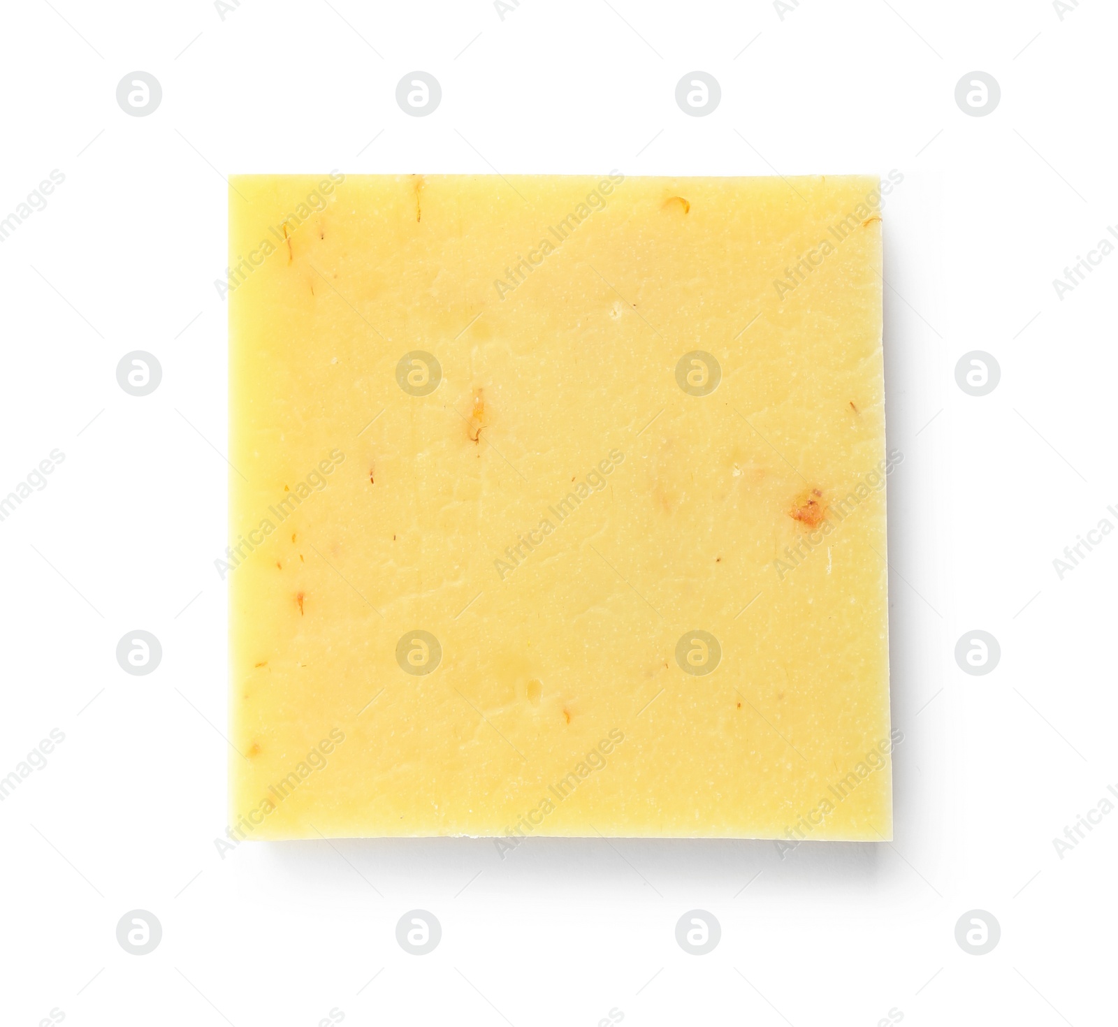 Photo of Hand made soap bar on white background, top view