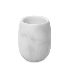Photo of New empty ceramic holder isolated on white