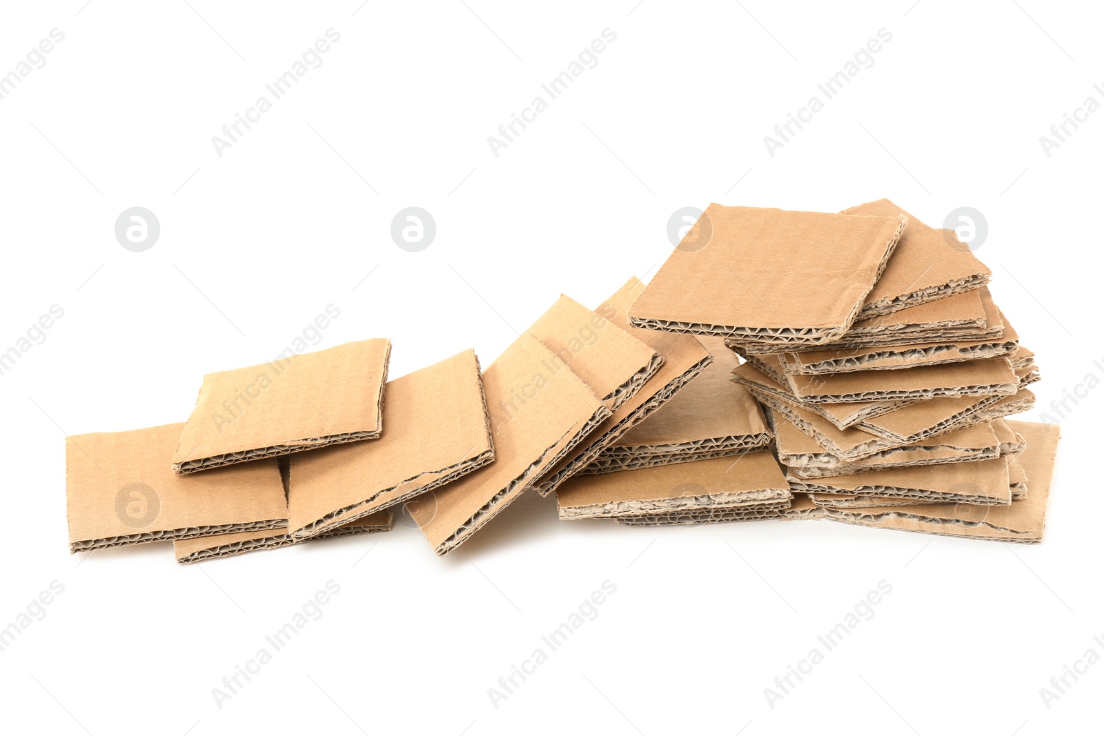 Photo of Brown cardboard on white background. Recyclable material