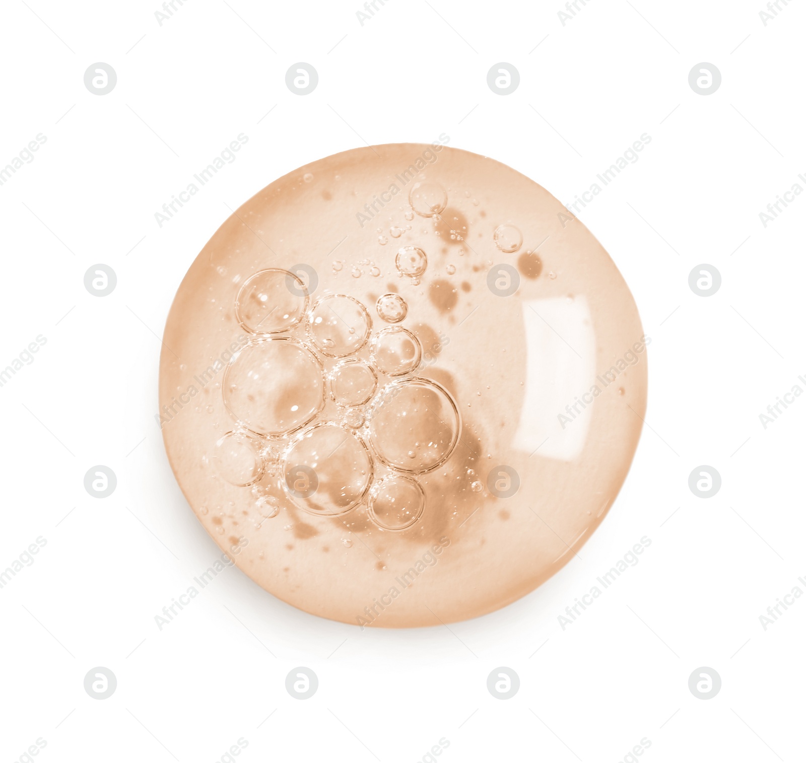 Image of Serum drop on white background, top view. Skin care product