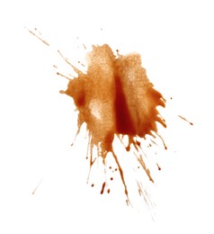 Dried coffee stain isolated on white, top view