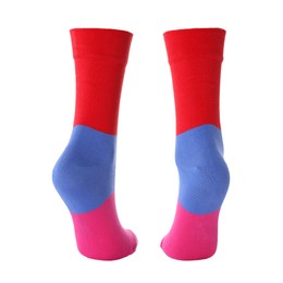 Image of Pair of bright socks isolated on white