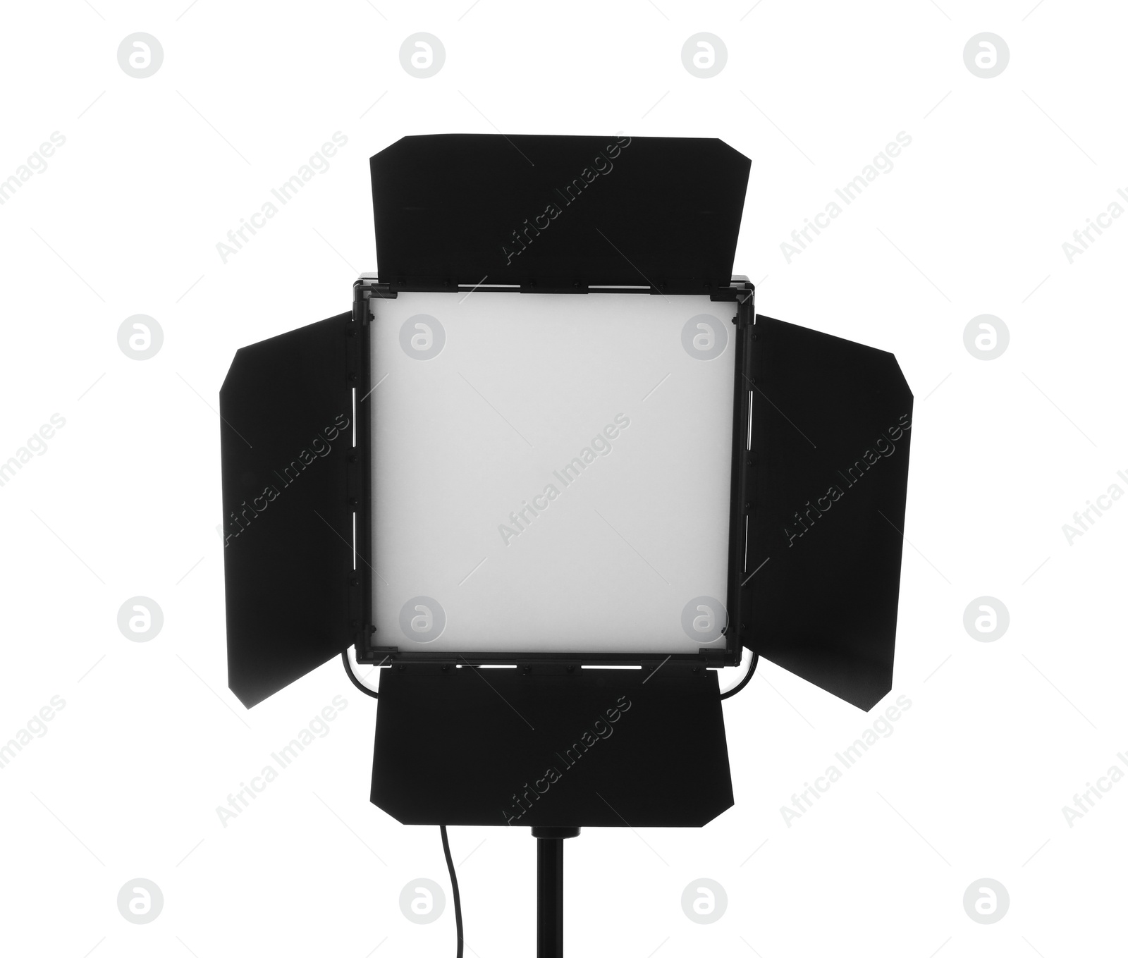 Photo of Professional lighting equipment for video production isolated on white