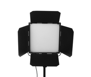Photo of Professional lighting equipment for video production isolated on white
