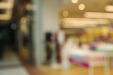 Photo of Blurred view of shopping mall interior. Bokeh effect