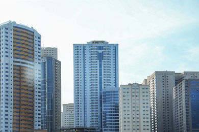 Photo of DUBAI, UNITED ARAB EMIRATES - NOVEMBER 06, 2018: Cityscape with modern buildings