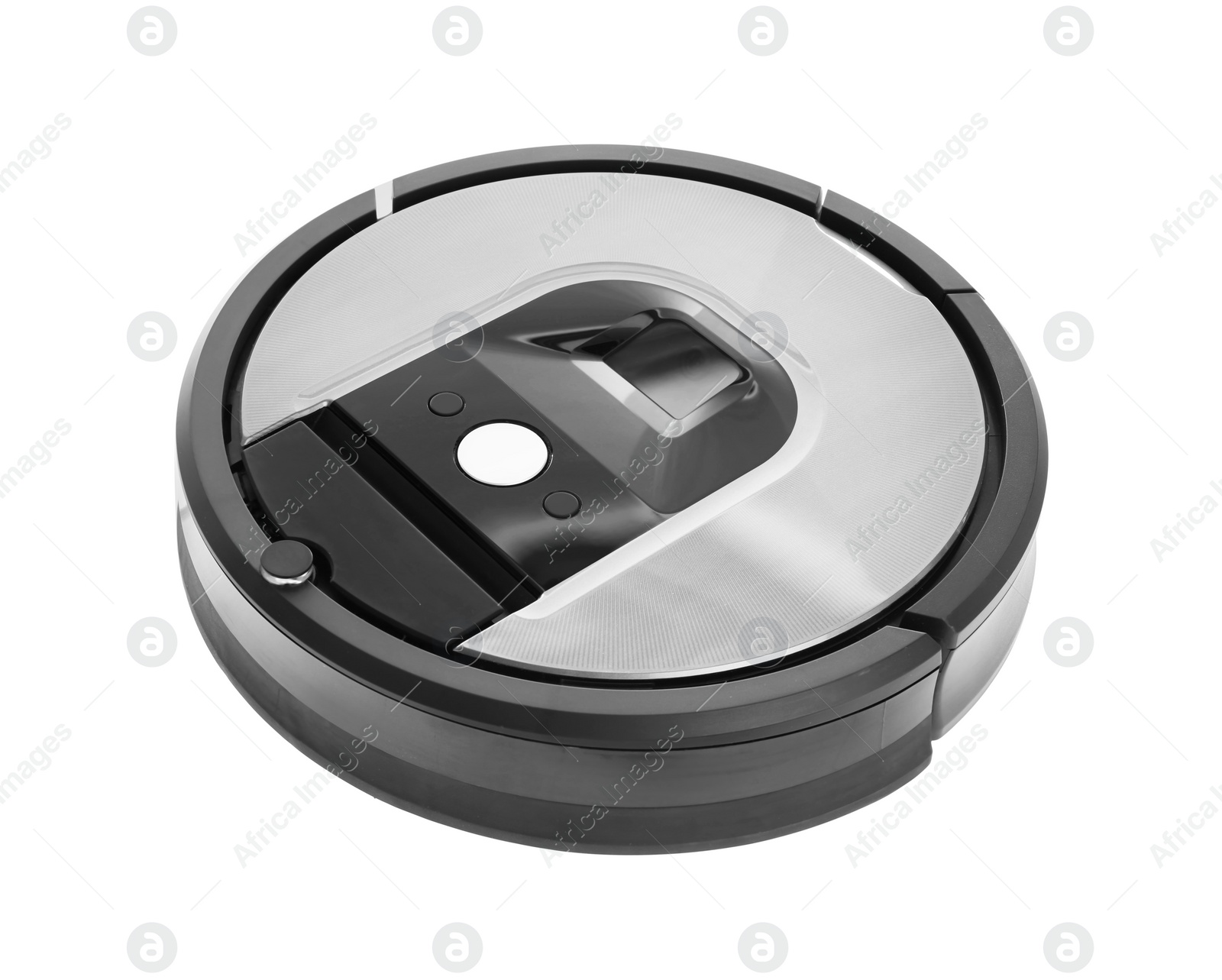 Photo of Modern robotic vacuum cleaner isolated on white