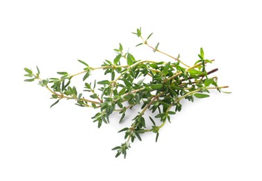 Photo of Bunch of fresh thyme isolated on white