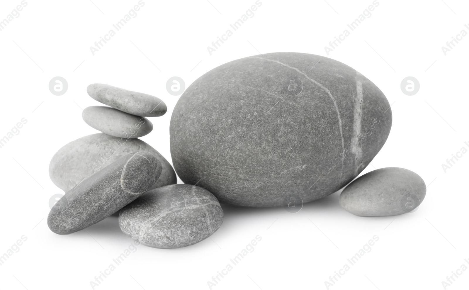 Photo of Group of different stones isolated on white