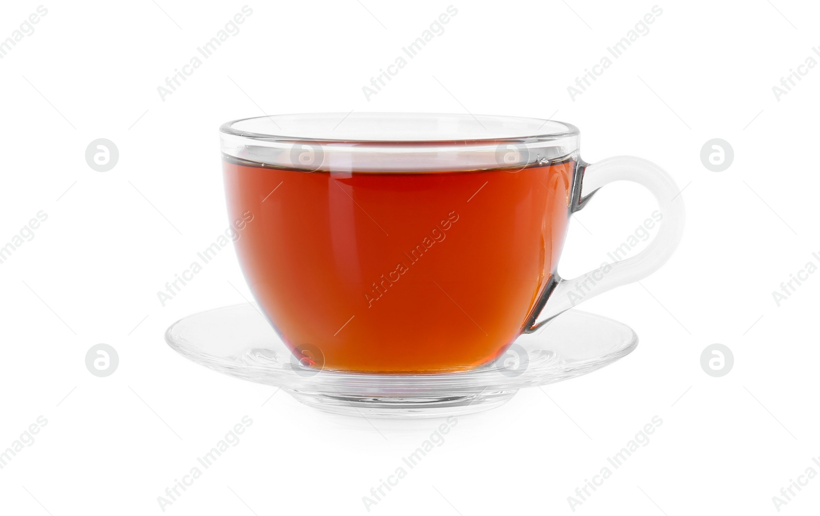 Photo of Tasty tea in cup isolated on white