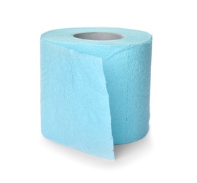 Photo of Color toilet paper roll on white background